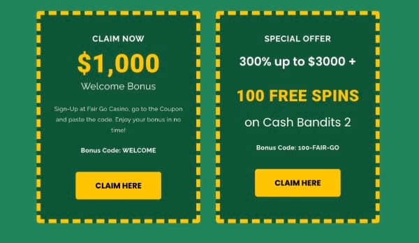 Fair Go Casino Login no Deposit Bonus Codes